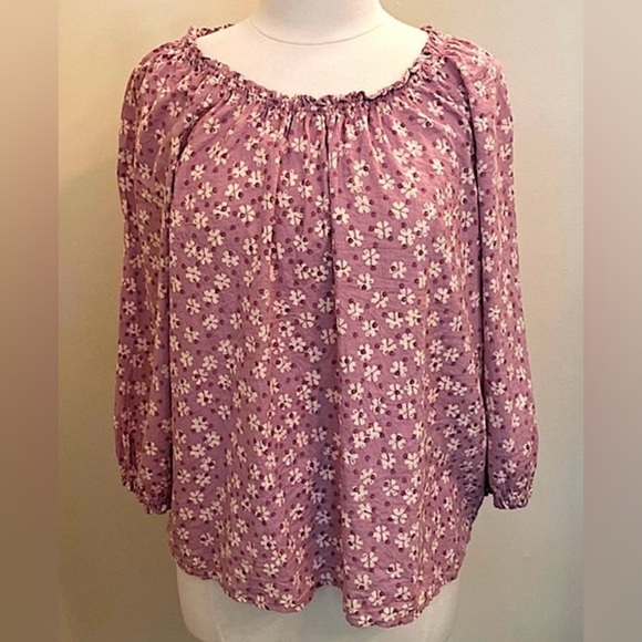 Sonoma Tops - Sonoma Purple Cream Floral Print SZ XXL Soft Girl Romantic Cottagecore Boho Top